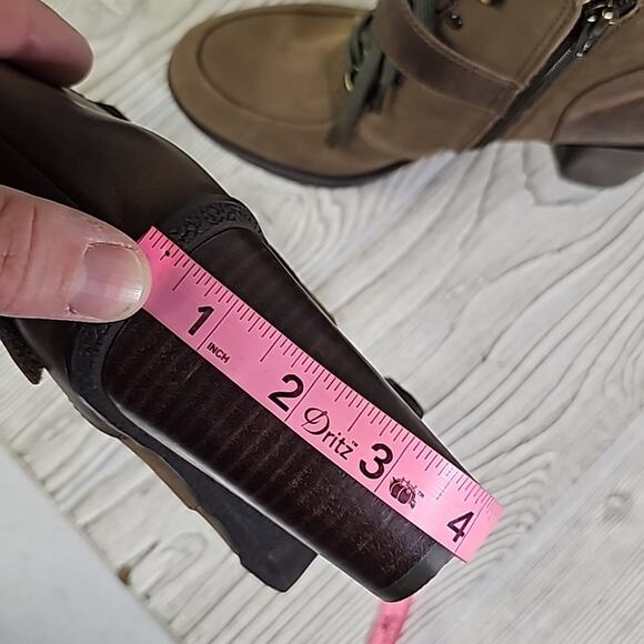 Nicole Sylvie Mint Brown Lace Up Look Zip Side Leather Ankle Boots Womens 9 NEW - Picture 11 of 11